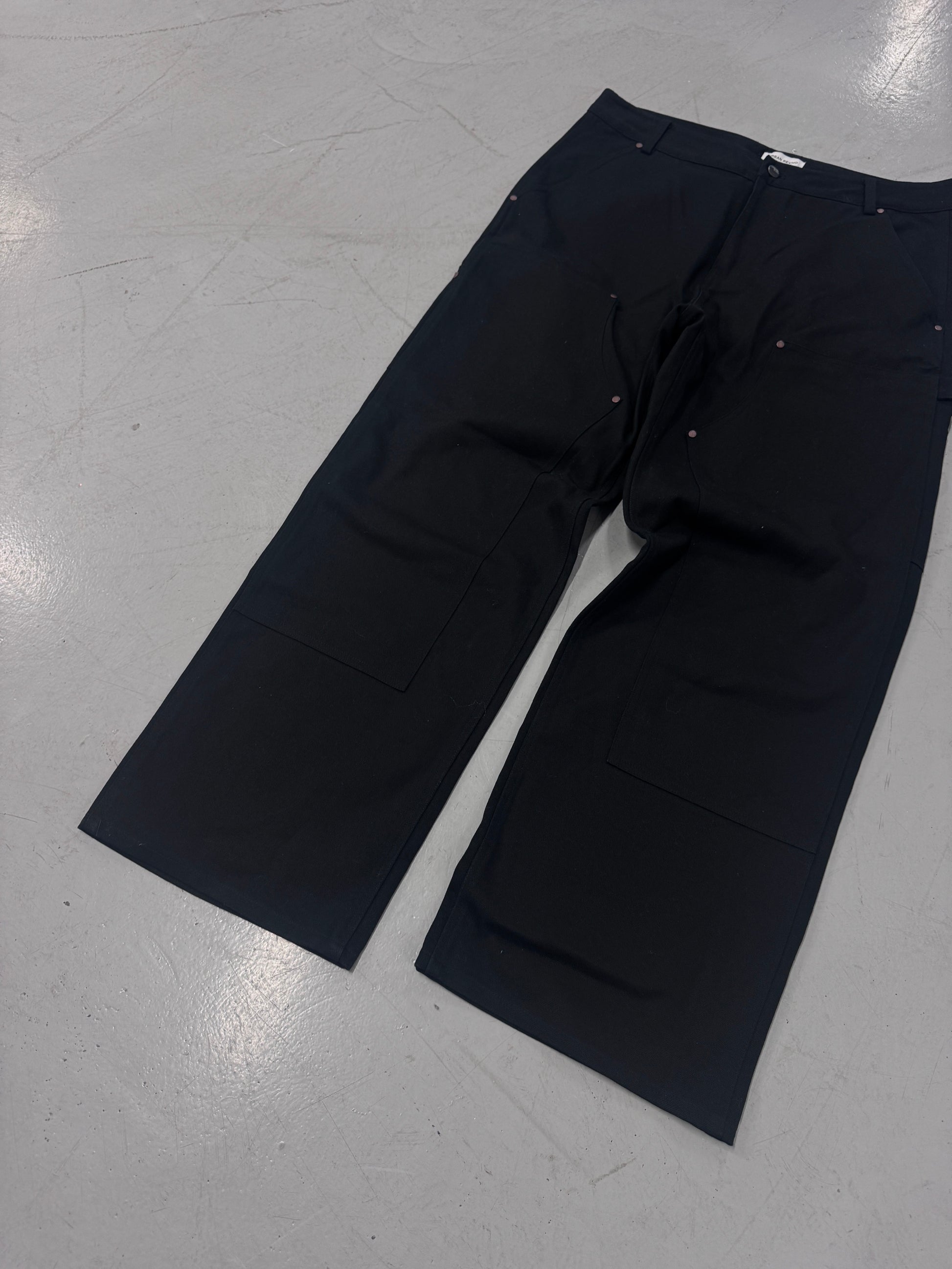 Black Wide Cargo Pants [36]